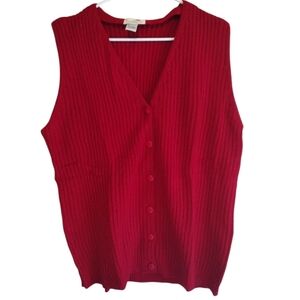 New In Factory Plastic Roaman's Acrylic V-Neck Red Sweater Vest Size Large!